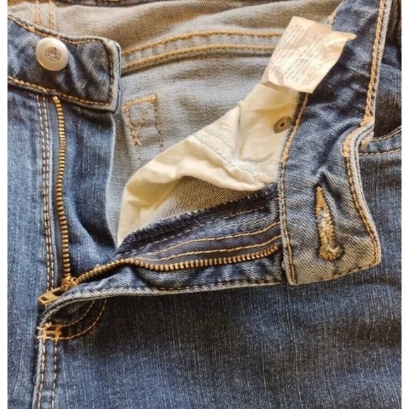 Aura Jeans Womens 8 Petite Short Rise Embroidered Straight - Picture 7 of 16